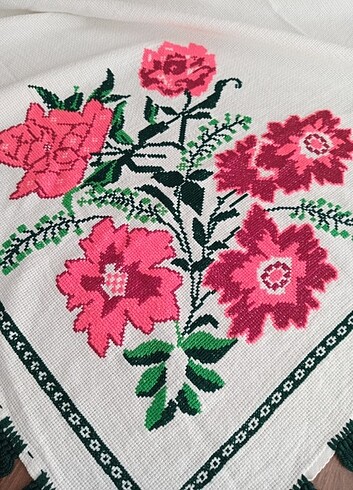  Beden beyaz Renk El işi Etamin Masa Örtüsü