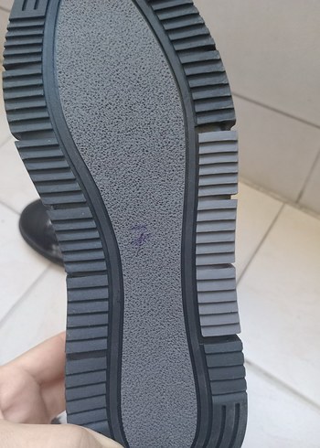 37 Beden siyah Renk Siyah Baskılı Spor Ayakkabı