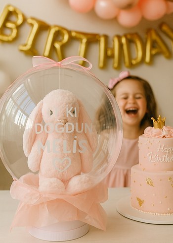 Uyku Arkadaşı Peluş Tavşan içeren premium balon hediyesi - Görsel 3