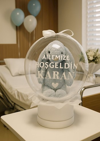 Uyku Arkadaşı Peluş Tavşan içeren premium balon hediyesi - Görsel 4