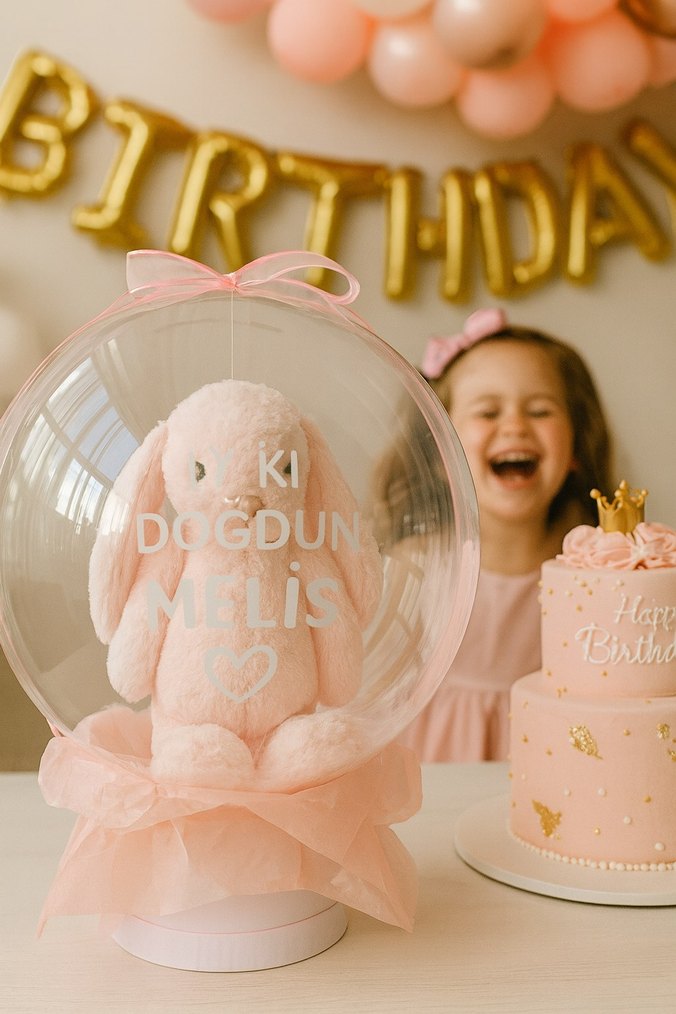 Uyku Arkadaşı Peluş Tavşan içeren premium balon hediyesi - Görsel 3