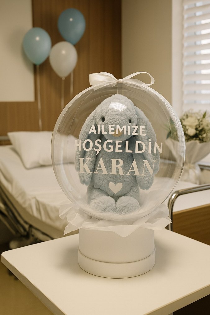 Uyku Arkadaşı Peluş Tavşan içeren premium balon hediyesi - Görsel 4