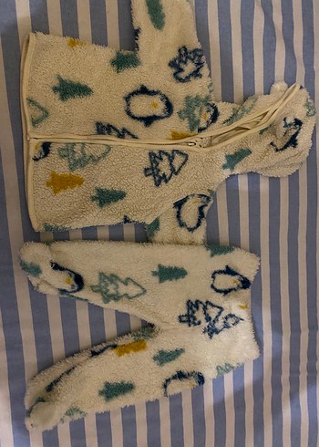 Kapüşonlu Bebek Baskılı Polar  Alt Üst - Görsel 3