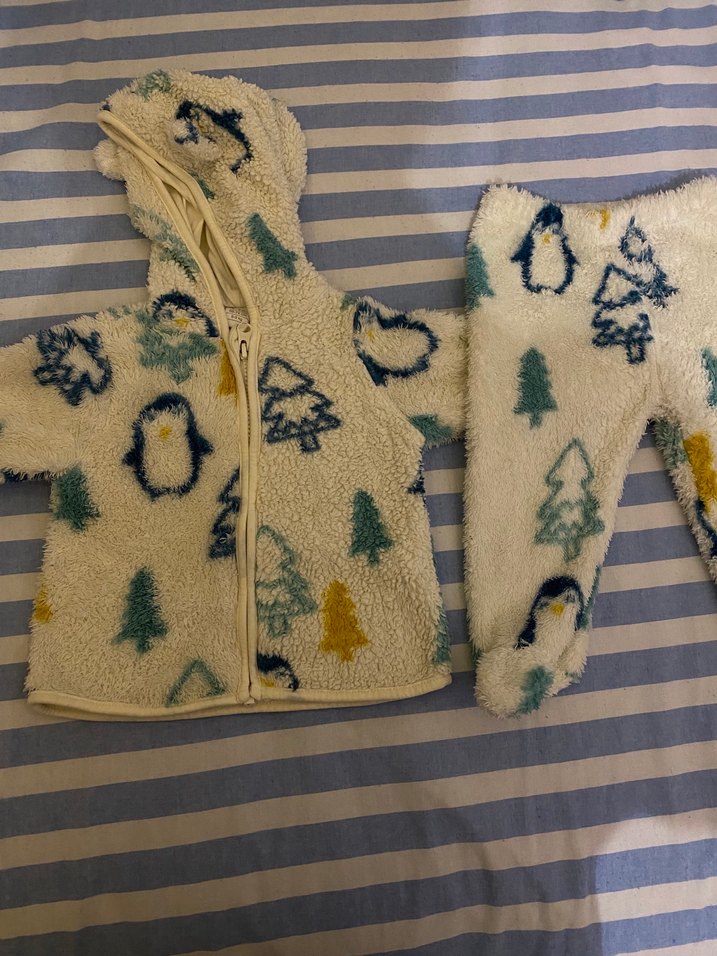 Kapüşonlu Bebek Baskılı Polar  Alt Üst - Görsel 2