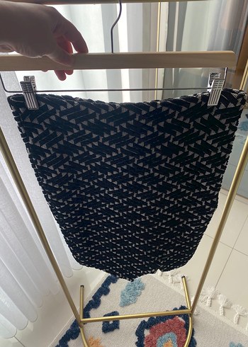 Desenli Siyah Piliseli Midi Etek - Görsel 11