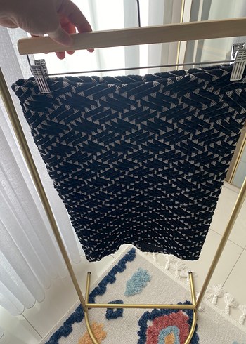 Desenli Siyah Piliseli Midi Etek - Görsel 6