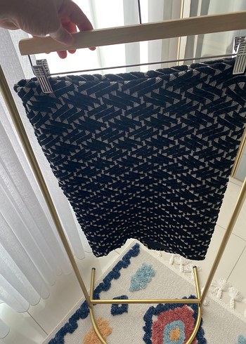 Desenli Siyah Piliseli Midi Etek - Görsel 4