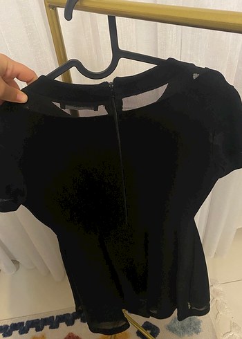 Siyah Kısa Kollu Elbise - Görsel 7