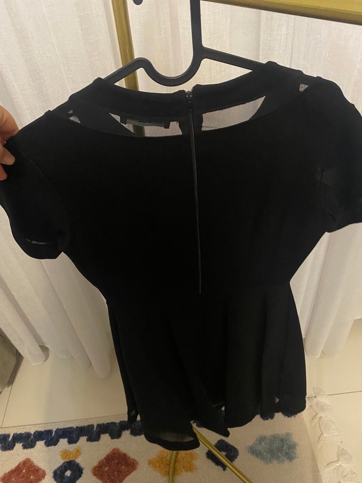 Siyah Kısa Kollu Elbise - Görsel 5