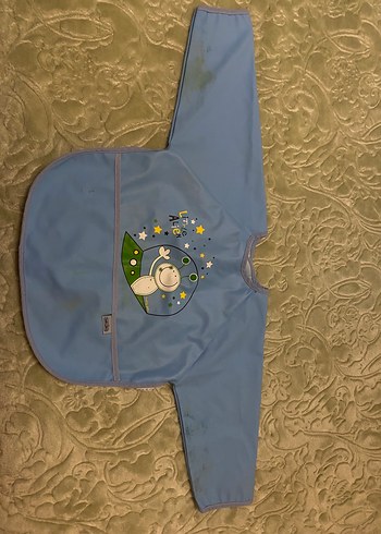 Mavi Baskılı Bebek Önlüğü - Görsel 3
