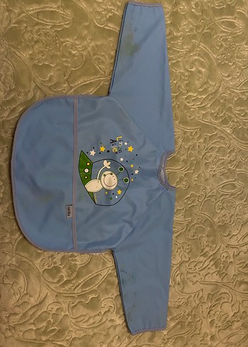 Mavi Baskılı Bebek Önlüğü - Görsel 6