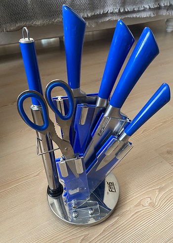 Mavi Saplı Bıçak ve Mutfak Seti - Görsel 13