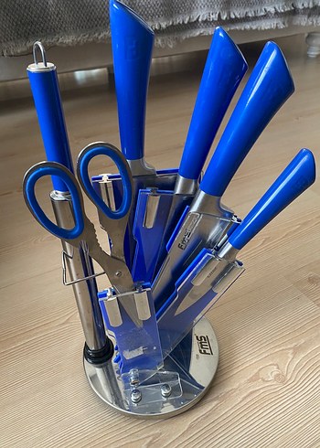 Mavi Saplı Bıçak ve Mutfak Seti - Görsel 5