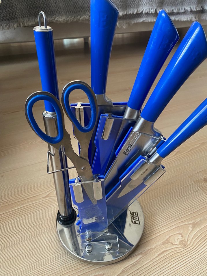 Mavi Saplı Bıçak ve Mutfak Seti - Görsel 3