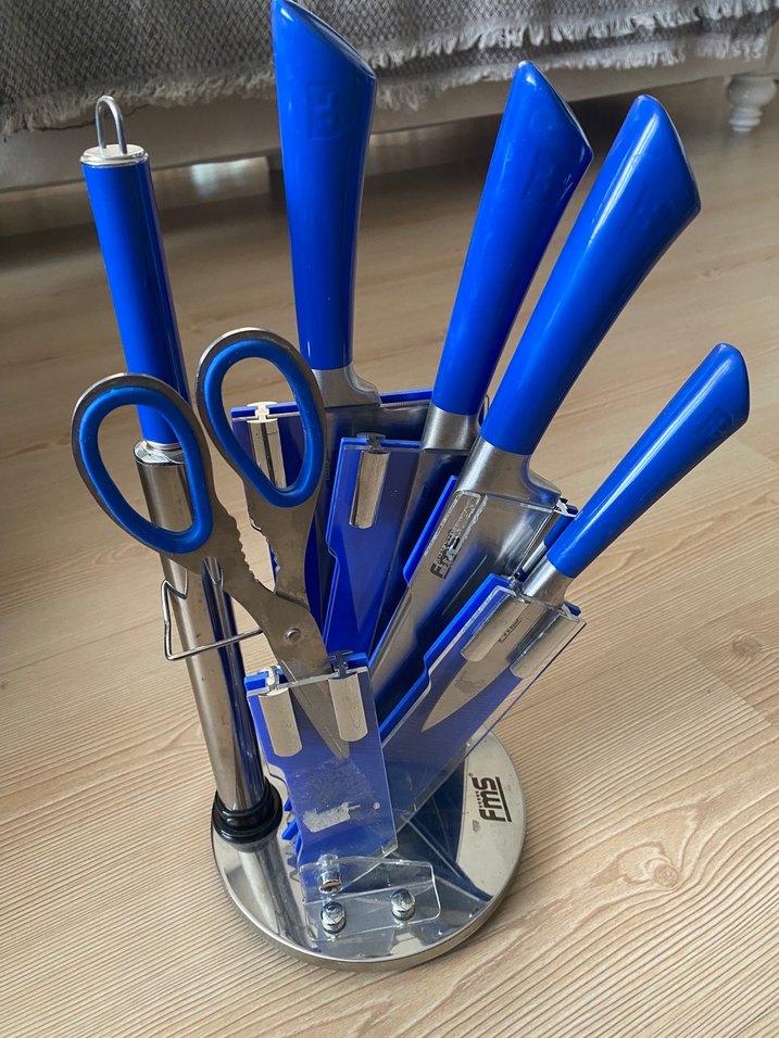 Mavi Saplı Bıçak ve Mutfak Seti - Görsel 5