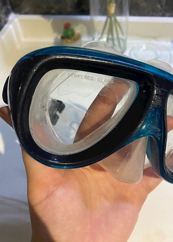 Şeffaf Camlı Mavi Yüzme Maskesi - Görsel 5
