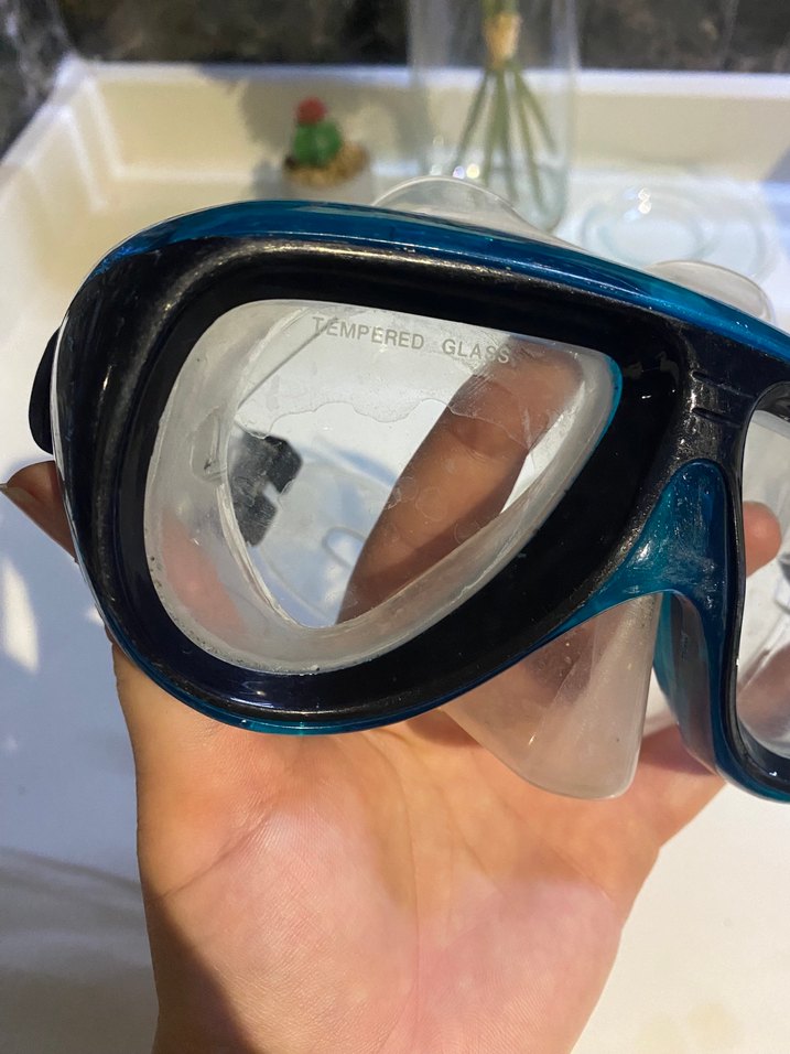 Şeffaf Camlı Mavi Yüzme Maskesi - Görsel 5