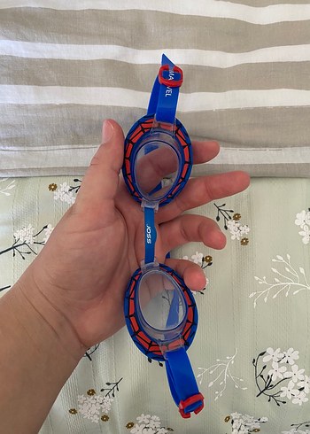 Renkli Baskılı Mavi Yüzücü Gözlüğü Velcro - Görsel 8