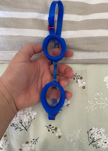 Renkli Baskılı Mavi Yüzücü Gözlüğü Velcro - Görsel 7