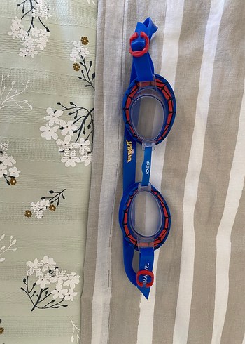 Renkli Baskılı Mavi Yüzücü Gözlüğü Velcro - Görsel 3