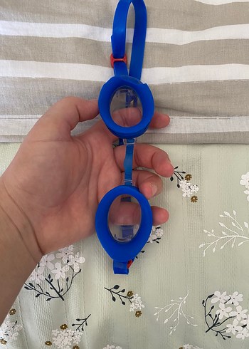 Renkli Baskılı Mavi Yüzücü Gözlüğü Velcro - Görsel 6