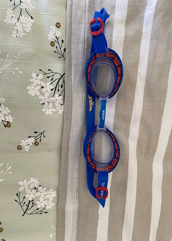 Renkli Baskılı Mavi Yüzücü Gözlüğü Velcro - Görsel 5