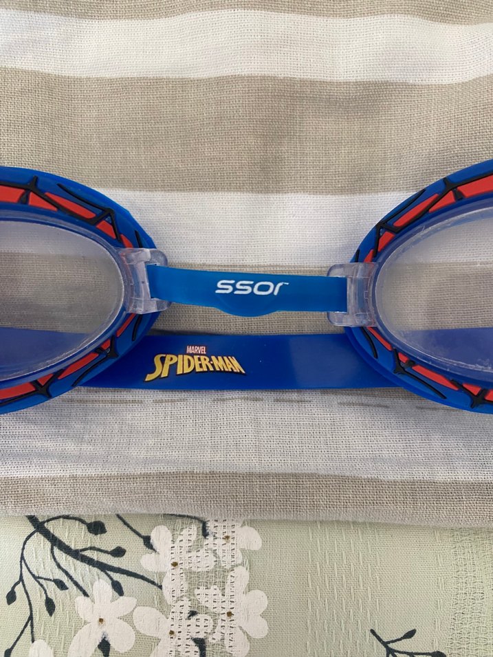 Renkli Baskılı Mavi Yüzücü Gözlüğü Velcro - Görsel 2