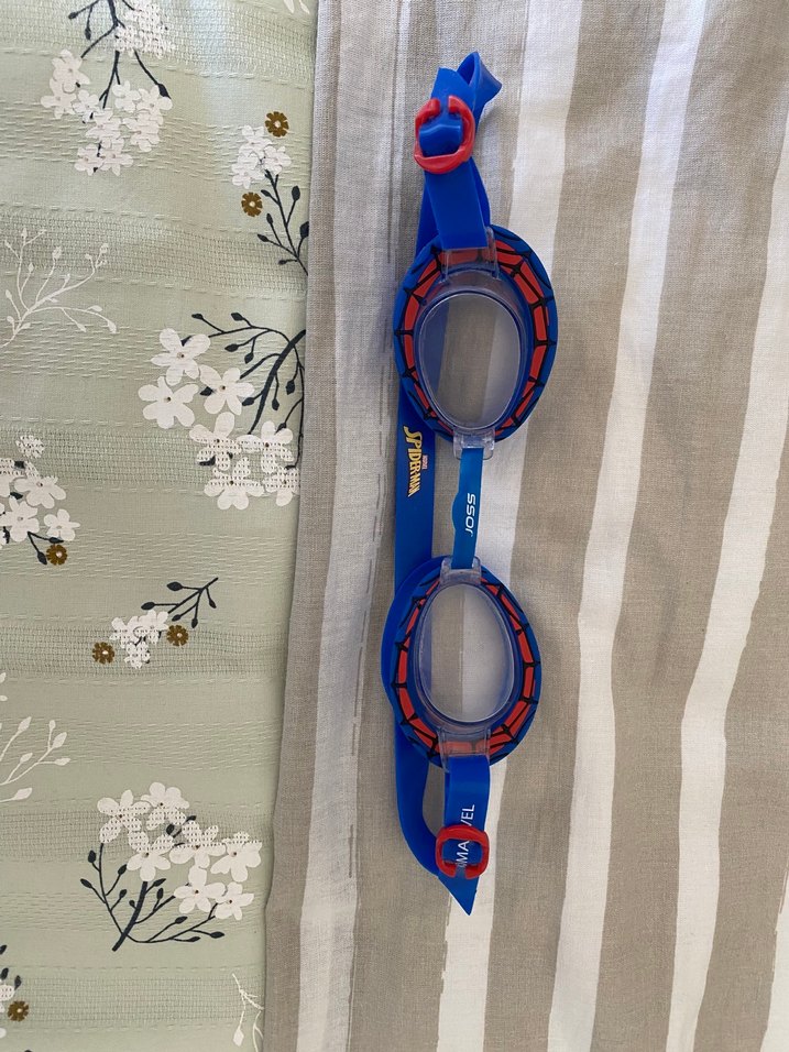 Renkli Baskılı Mavi Yüzücü Gözlüğü Velcro - Görsel 3