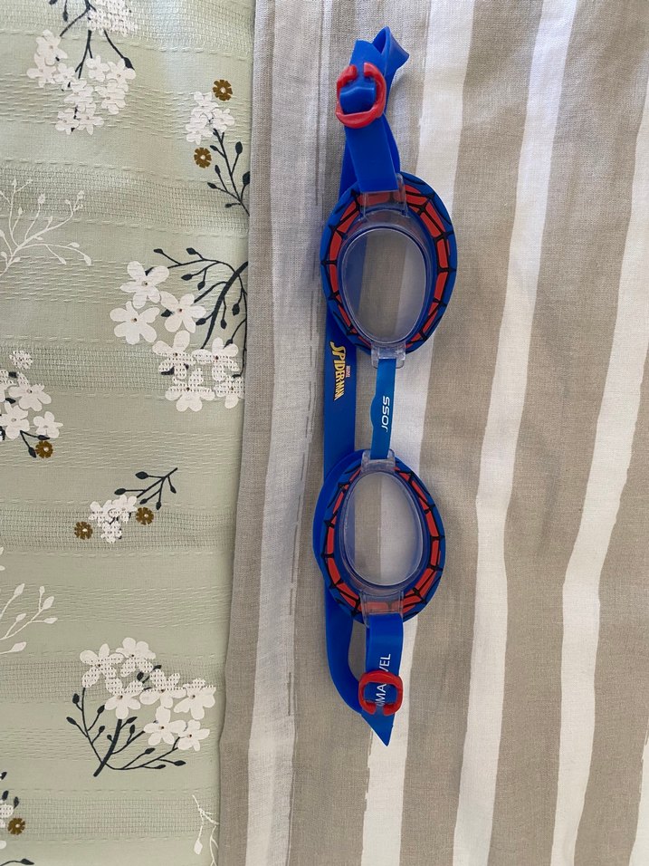 Renkli Baskılı Mavi Yüzücü Gözlüğü Velcro - Görsel 5