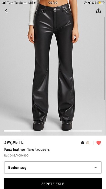 Bershka deri pantalon