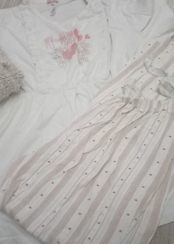 Nakışlı Beyaz Hamile ve Emzirme Gecelik - Görsel 2