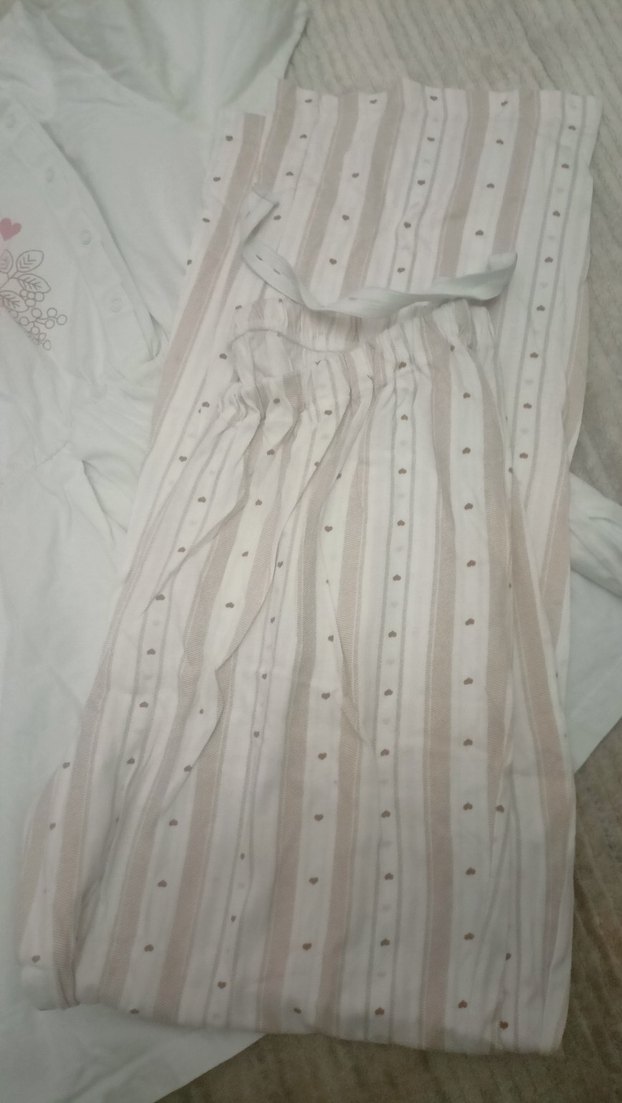 Nakışlı Beyaz Hamile ve Emzirme Gecelik - Görsel 5