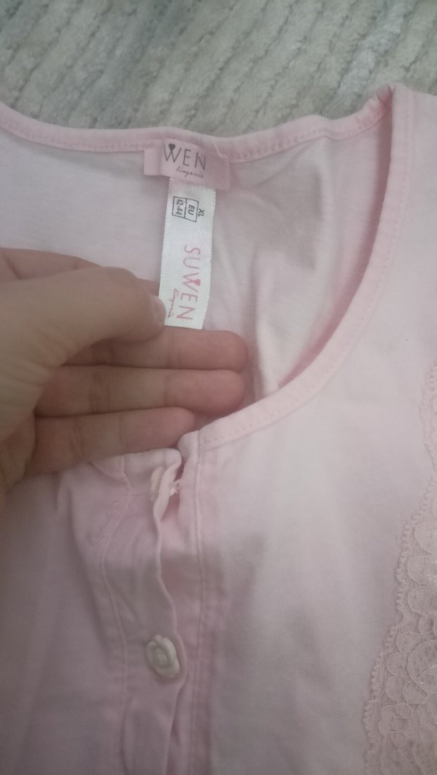 Pembe V Yaka Kısa Kollu hamilelik pijama takimi - Görsel 2
