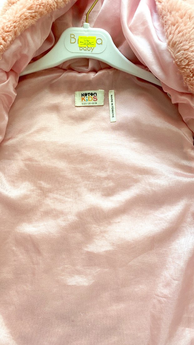 Kız Çocuk Pembe Peluş Yelek 5 6 yaş - Görsel 3