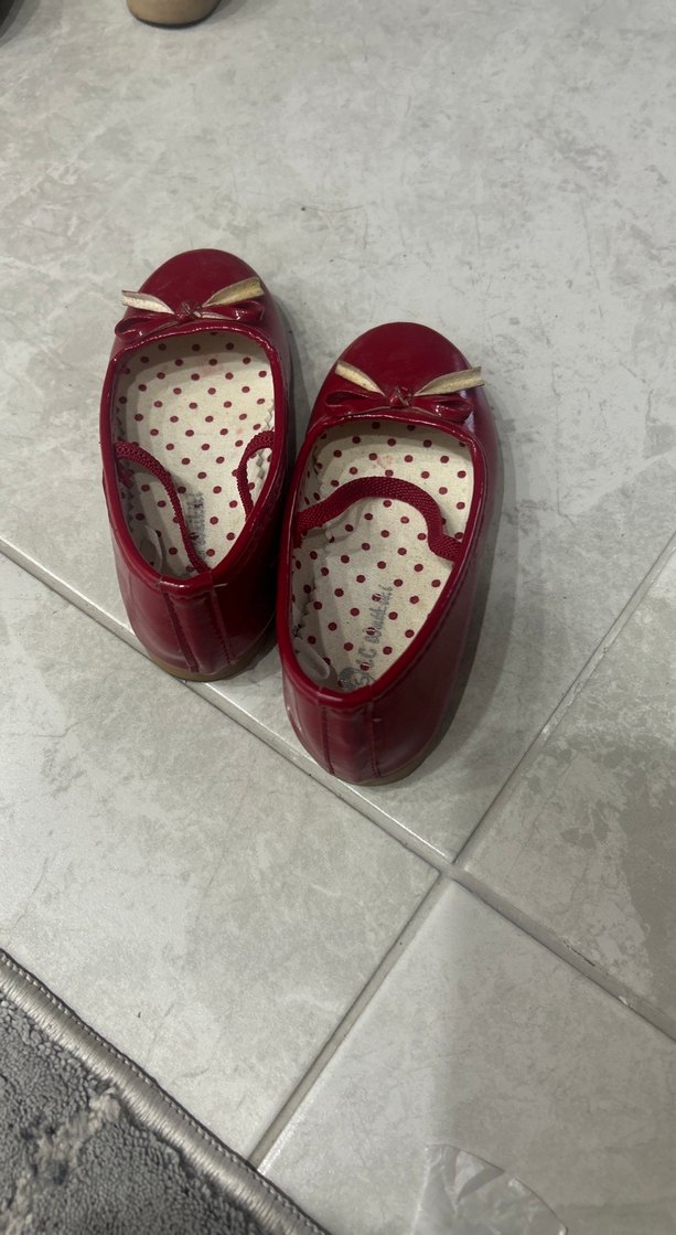 Kız Çocuk Kırmızı Fiyonklu Babet Ayakkabı - Görsel 2