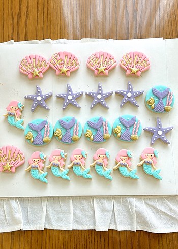 Pastel Renkli Deniz Temalı şeker hamurlu kurabiye - Görsel 2