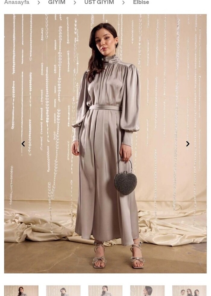 Emnora Saten abiye 1 beden - Görsel 2