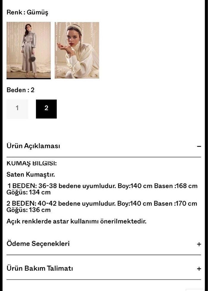 Emnora Saten abiye 1 beden - Görsel 3