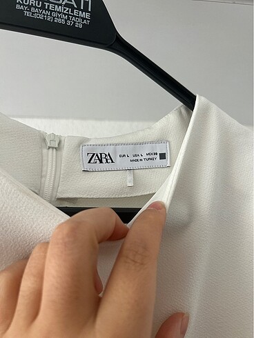 l Beden Şık beyaz zara elbise