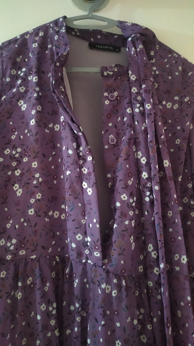 Bohem Uzun Mor Elbise - Görsel 2