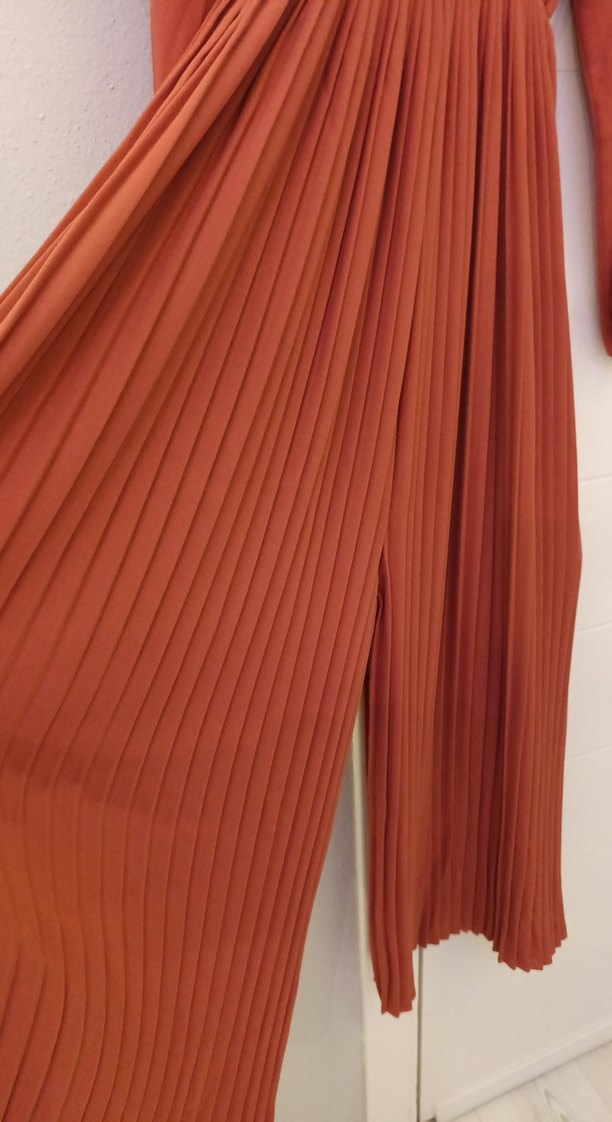 Kadın Kahverengi Piliseli Uzun tulum - Görsel 2