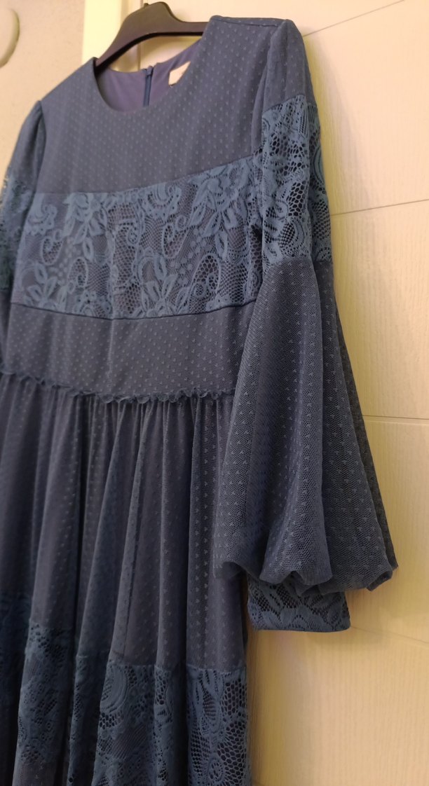 Kadın Lacivert Bohem Uzun Elbise - Görsel 5