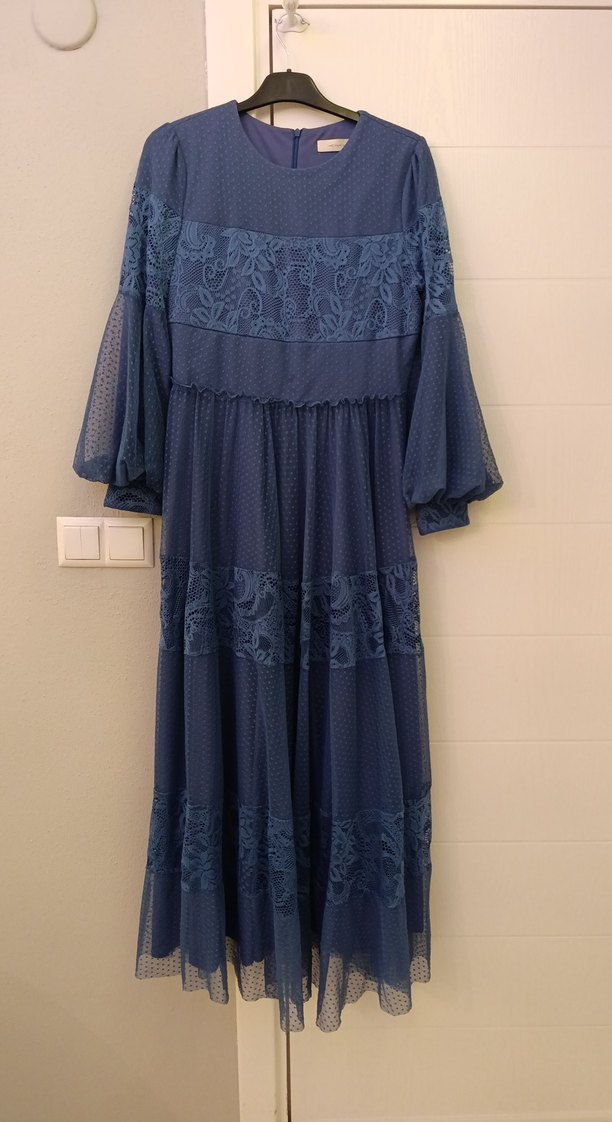 Kadın Lacivert Bohem Uzun Elbise - Görsel 2