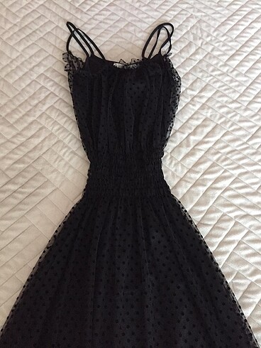 38 Beden siyah Renk Uzun tül elbise