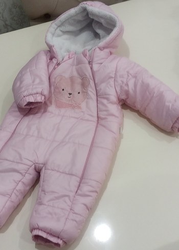 Bebetto Kürklü Kapüşonlu Pembe Bebek Tulumu