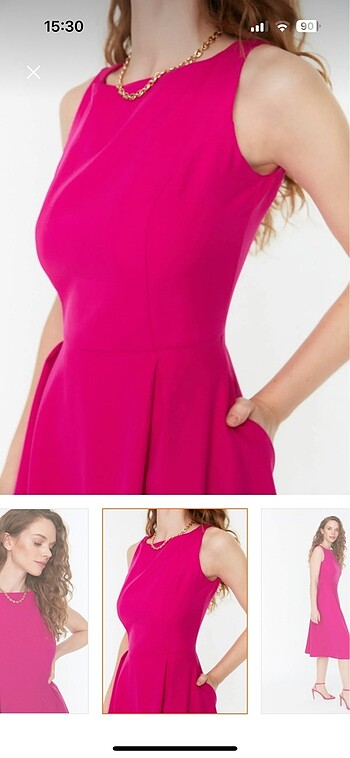 Trendyol & Milla Midi pembe elbise