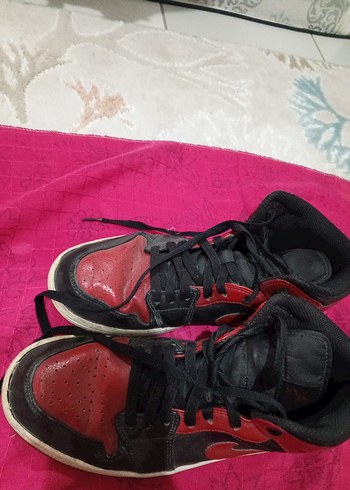 Kırmızı Siyah Bağcıklı erkek Spor Ayakkabı - Görsel 4