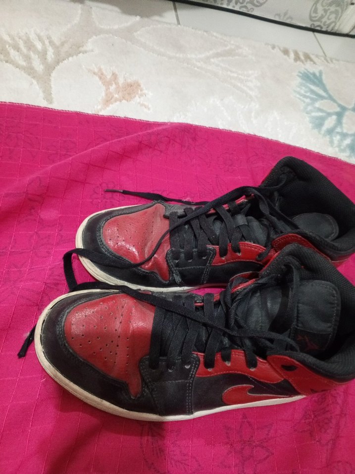 Kırmızı Siyah Bağcıklı erkek Spor Ayakkabı - Görsel 3