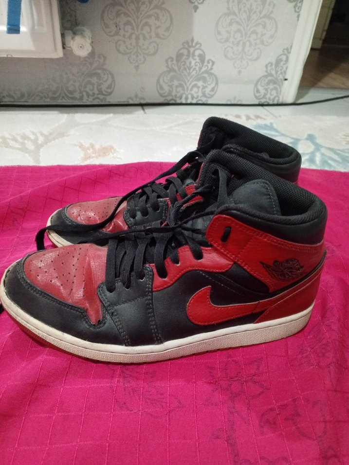 Kırmızı Siyah Bağcıklı erkek Spor Ayakkabı - Görsel 2