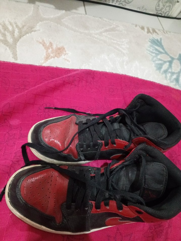 Kırmızı Siyah Bağcıklı erkek Spor Ayakkabı - Görsel 4